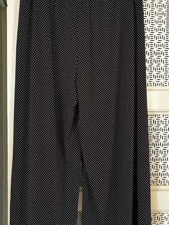 Adrianna Papell Pants - Adrianna Papell Black Wide-Leg Pants with White Polka Dots